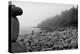 USA, Maine, Acadia National Park, Cairn on the Rocky Beach-null-Premier Image Canvas