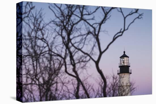 USA, Maine, Portland, Cape Elizabeth, Portland Head Light, lighthouse at dusk-Walter Bibikow-Premier Image Canvas