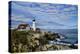 USA, Maine, Portland. Portland Headlight Lighthouse on Rocky Shore-Bill Bachmann-Premier Image Canvas