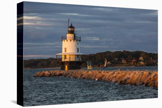 USA, Maine, Portland, Spring Point Ledge Lighthouse, sunset-Walter Bibikow-Premier Image Canvas