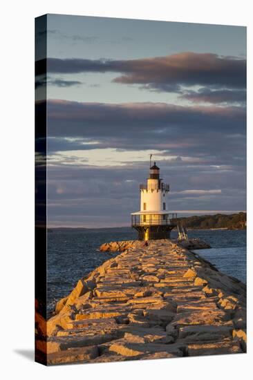 USA, Maine, Portland, Spring Point Ledge Lighthouse, sunset-Walter Bibikow-Premier Image Canvas