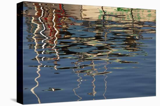 USA, Maine, Reflections of a Lobster Boat at Bass Harbor-Joanne Wells-Premier Image Canvas