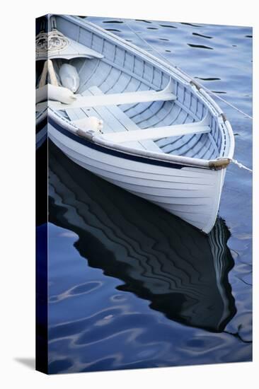 USA, Maine, Rockport, Dinghy Moored at Dock-Ann Collins-Premier Image Canvas