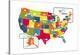 USA Map (bright)-Katelyn Lynch-Stretched Canvas
