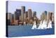 USA, Massachusetts. Boston waterfront skyline with sailboats.-Anna Miller-Premier Image Canvas