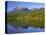 USA, Montana, Glacier National Park, Rainbow Peak and Square Peak Reflect in Bowman Lake-John Barger-Premier Image Canvas