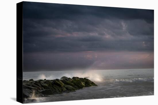 USA, New Jersey, Cape May National Seashore. Cloudy sunset on seashore.-Jaynes Gallery-Premier Image Canvas