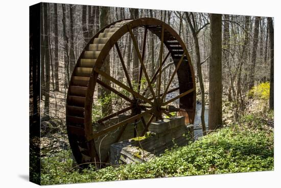 USA, New Jersey, Hunterdon County. Old Waterwheel by Rockaway Creek-Alison Jones-Premier Image Canvas