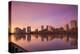 USA, New Jersey, Newark, City Skyline from Passaic River, Dawn-Walter Bibikow-Premier Image Canvas
