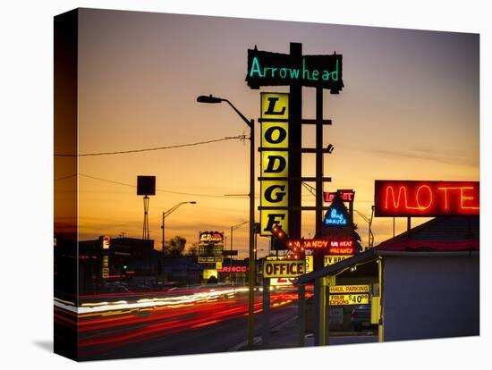 USA, New Mexico, Route 66, Gallup, Motel Signs-Alan Copson-Premier Image Canvas