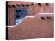 USA, New Mexico, Sant Fe, Adobe structure with protruding vigas and Snow-Terry Eggers-Premier Image Canvas