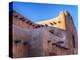 USA, New Mexico, Sant Fe, Adobe structure with protruding vigas and Snow-Terry Eggers-Premier Image Canvas