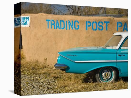 USA, New Mexico, Turquoise Trail, Trading Post and 1961 Chevrolet Bel Air 4-Door Sedan-Alan Copson-Premier Image Canvas