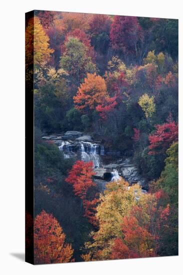 USA, New York, Adirondack Mountains. Autumn Trees and Waterfalls-Jaynes Gallery-Premier Image Canvas