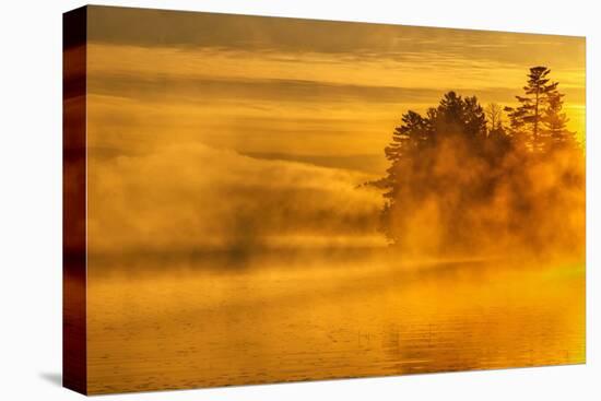 USA, New York, Adirondack Mountains. Morning Mist on Raquette Lake-Jay O'brien-Premier Image Canvas