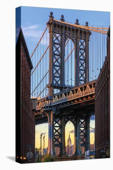 Usa, New York, Brooklyn, Dumbo, Manhattan Bridge and Empire State Building-Michele Falzone-Premier Image Canvas