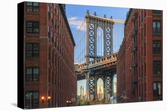Usa, New York, Brooklyn, Dumbo, Manhattan Bridge and Empire State Building-Michele Falzone-Premier Image Canvas