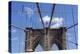 USA, New York City, Manhattan, Brooklyn Bridge, Bridge Pillar, Steel Ropes-Catharina Lux-Premier Image Canvas