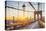 Usa, New York, Manhattan, Brooklyn Bridge at Sunrise-Alan Copson-Premier Image Canvas