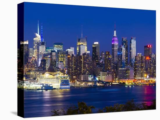 USA, New York, Manhattan, Midtown Skyline with the Empitre State Building across the Hudson River-Alan Copson-Premier Image Canvas