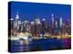 USA, New York, Manhattan, Midtown Skyline with the Empitre State Building across the Hudson River-Alan Copson-Premier Image Canvas