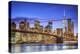 Usa, New York, New York City, Lower Manhattan and Brooklyn Bridge-Michele Falzone-Premier Image Canvas