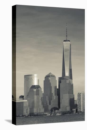 USA, New York, New York City, Lower Manhattan and Freedom Tower, Dusk-Walter Bibikow-Premier Image Canvas