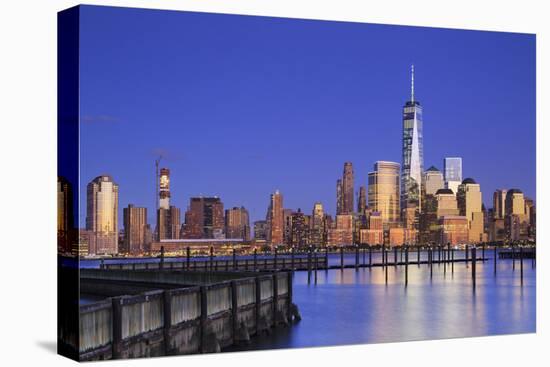 Usa, New York, New York City, Lower Manhattan Skyline from Newport Beach-Michele Falzone-Premier Image Canvas