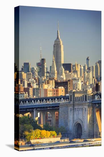 Usa, New York, New York City, Manhattan Bridge and Empire State Building-Michele Falzone-Premier Image Canvas