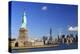 Usa, New York, New York City, Statue of Liberty and Lower Manhattan Skyline-Michele Falzone-Premier Image Canvas