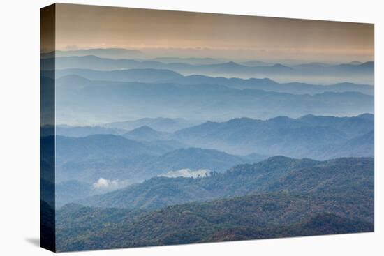 USA, North Carolina, Grandfather Mountain State Park, View of the Blue Ridge Mountains-Walter Bibikow-Premier Image Canvas