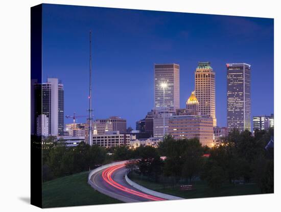 USA, Oklahoma, Tulsa, Skyline from Route 75-Walter Bibikow-Premier Image Canvas