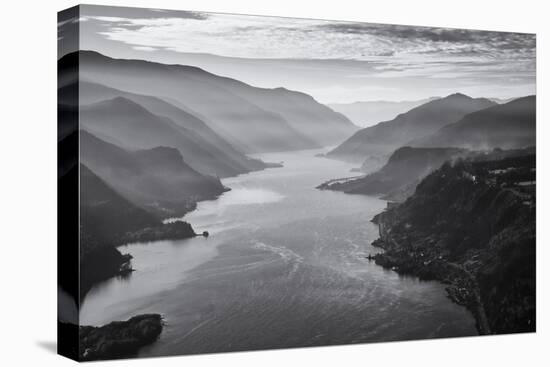 USA, Oregon, Aerial Landscape Looking West Down the Columbia Gorge-Rick A Brown-Premier Image Canvas