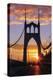 USA, Oregon, Portland. St. Johns Bridge at sunrise.-Jaynes Gallery-Premier Image Canvas