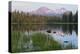Usa, Pacific Northwest, Oregon Cascades, Scott Lake with Three Sisters Mountains-Christian Heeb-Premier Image Canvas