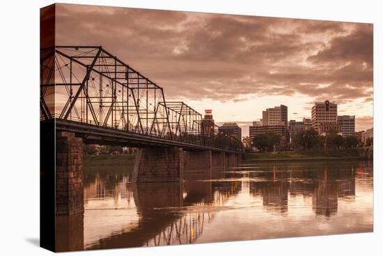 USA, Pennsylvania, Harrisburg, City Skyline from the Susquehanna River-Walter Bibikow-Premier Image Canvas