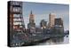 USA, Rhode Island, Providence, city skyline from the Providence River at dawn-Walter Bibikow-Premier Image Canvas