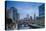 USA, Rhode Island, Providence, city skyline from Waterplace Park at dusk-Walter Bibikow-Premier Image Canvas