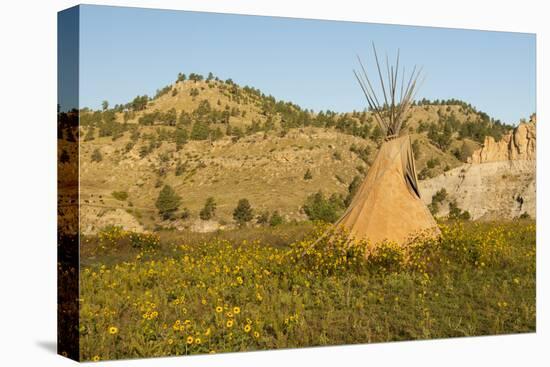 USA, South Dakota, Wild Horse Sanctuary. Scenic with Teepee-Cathy & Gordon Illg-Premier Image Canvas