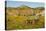 USA, South Dakota, Wild Horse Sanctuary. Scenic with Vintage Wagon-Cathy & Gordon Illg-Premier Image Canvas