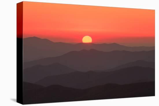 USA, Tennessee, Great Smoky Mountain National Park, Sunset behind mountains-Joanne Wells-Premier Image Canvas