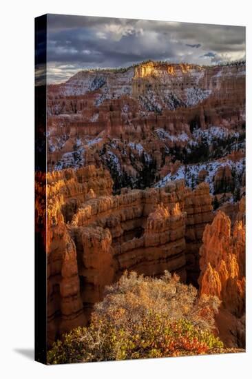 USA, Utah, Bryce Canyon National Park. Fall Snow on Rock Formations-Jay O'brien-Premier Image Canvas