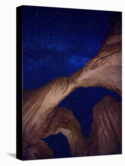 USA, Utah, Moab, Arches National Park, Double Arch and Milky Way-Michele Falzone-Premier Image Canvas
