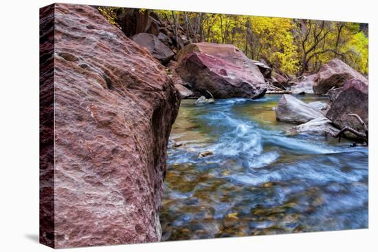 USA, Utah, Zion National Park. Stream in Autumn Landscape-Jay O'brien-Premier Image Canvas