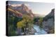 USA, Utah, Zion National Park, Virgin River and the Watchman-Jamie & Judy Wild-Premier Image Canvas