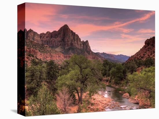 USA, Utah, Zion National Park, Watchman Mountain and Virgin River-Michele Falzone-Premier Image Canvas