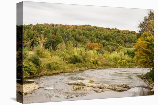 USA, Vermont, Fall foliage in Mad River Valley, south of Waitsfield from Rt. 100-Alison Jones-Premier Image Canvas