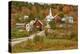 USA, Vermont, Waits River. New England Town with Church and Barn-Bill Bachmann-Premier Image Canvas