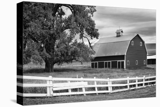 USA, Washington. Barn and Wooden Fence on Farm-Dennis Flaherty-Premier Image Canvas
