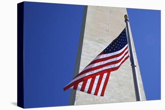 USA, Washington DC. American flag and the Washington Monument.-Jaynes Gallery-Premier Image Canvas